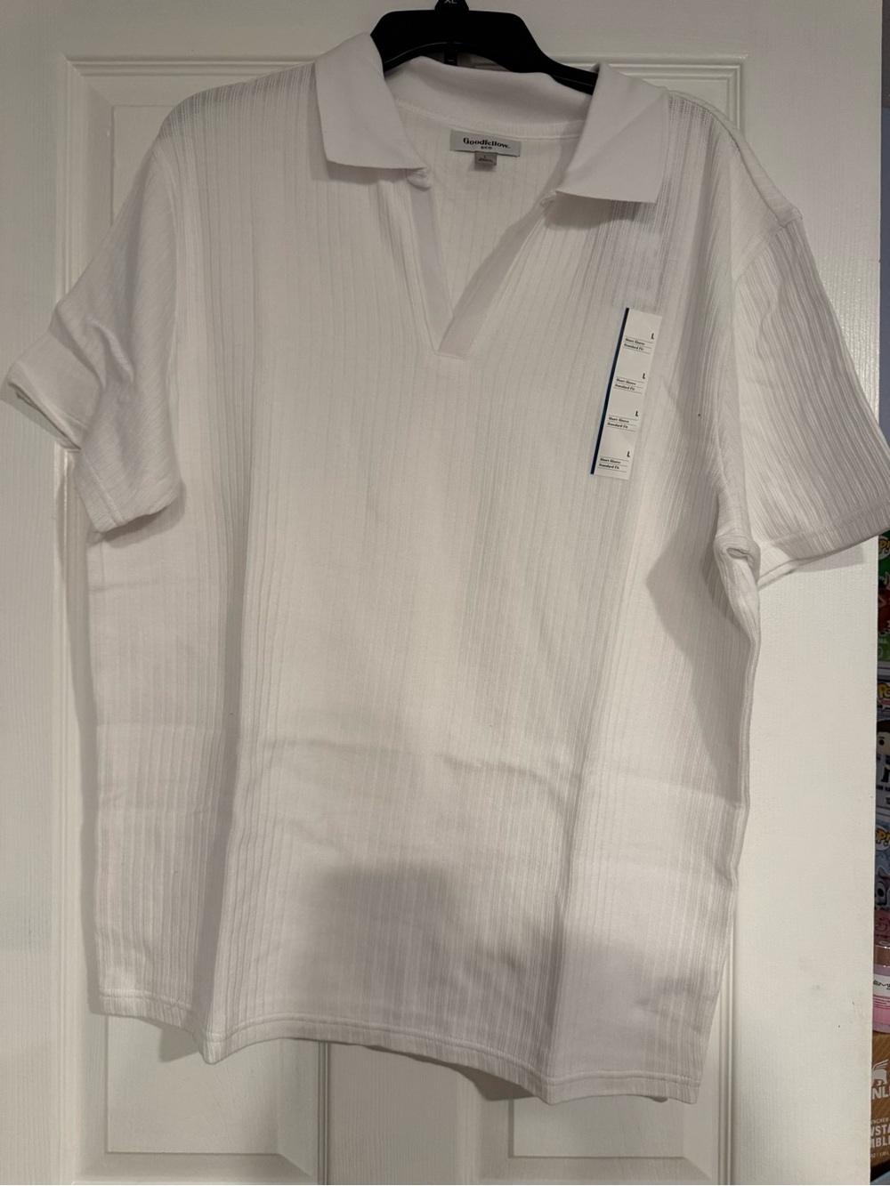 Goodfellow White Ribbed Polo Shirt - Men